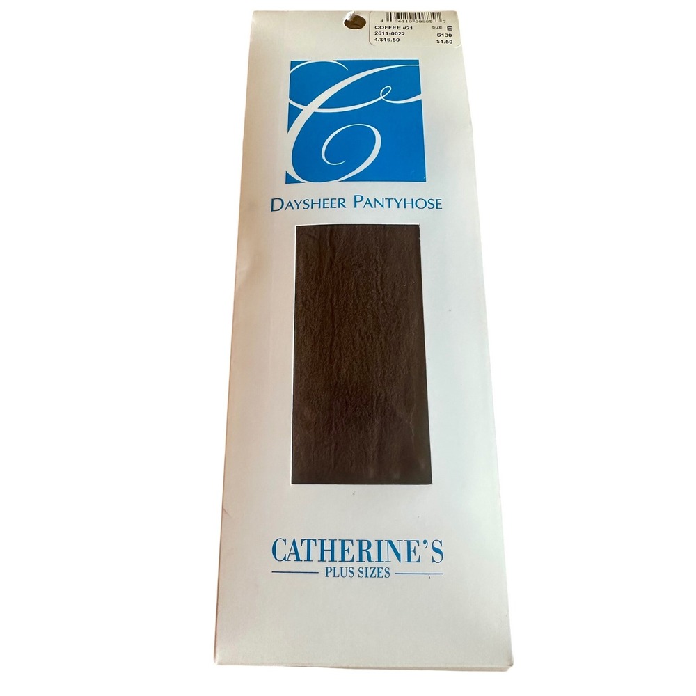 Catherines Daysheer Pantyhose Coffee 21 Plus Size E Sheer Sandalfoot Brown Nylon